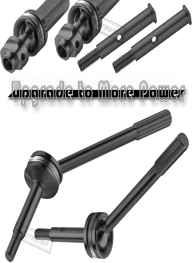 Rcarmumb Upgrades Part Rear Drive Shaft CVD & Front Axles for 1/10 Rustler VXL 2WD,Stampede VXL 2WD,Slash VXL 2WD,Hoss VXL 2WD,Stainless Steel #45 Drive Shaft with Hex,Black - Image 3
